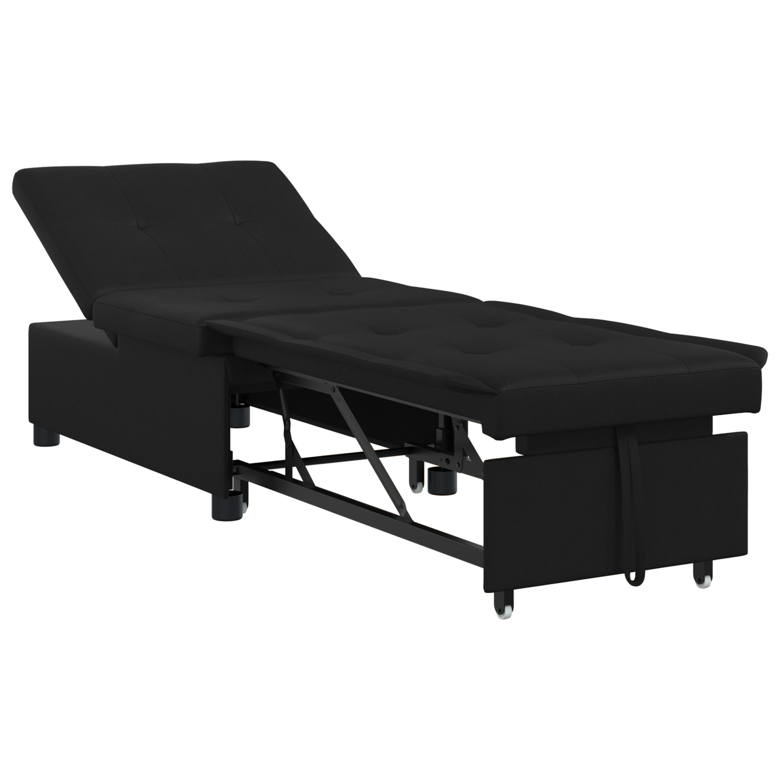 Canapé-Lit avec coussin Noir 67 x 194 x 82 cm Contreplaqué