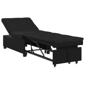 Canapé-Lit avec coussin Noir 67 x 194 x 82 cm Contreplaqué