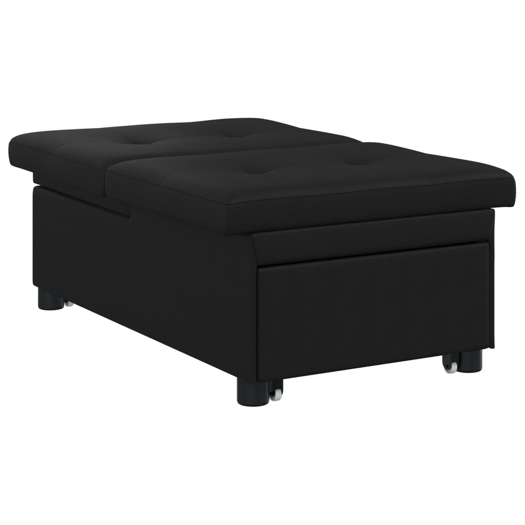 Canapé-Lit avec coussin Noir 67 x 194 x 82 cm Contreplaqué