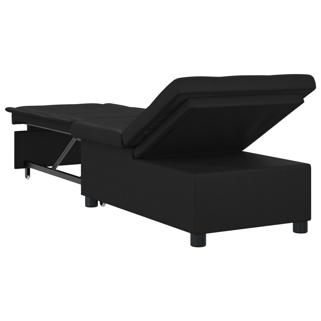 Canapé-Lit avec coussin Noir 67 x 194 x 82 cm Contreplaqué