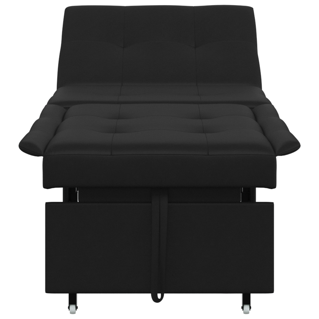 Canapé-Lit avec coussin Noir 67 x 194 x 82 cm Contreplaqué