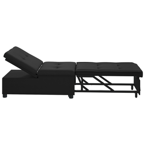 Canapé-Lit avec coussin Noir 67 x 194 x 82 cm Contreplaqué