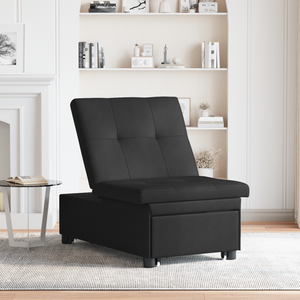 Canapé-Lit avec coussin Noir 67 x 194 x 82 cm Contreplaqué