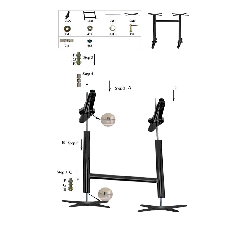 Pied De Table Double Noir