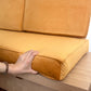 Coussin Assise Banquette Tissus Velours Safran sur-mesure (120x50x10cm)