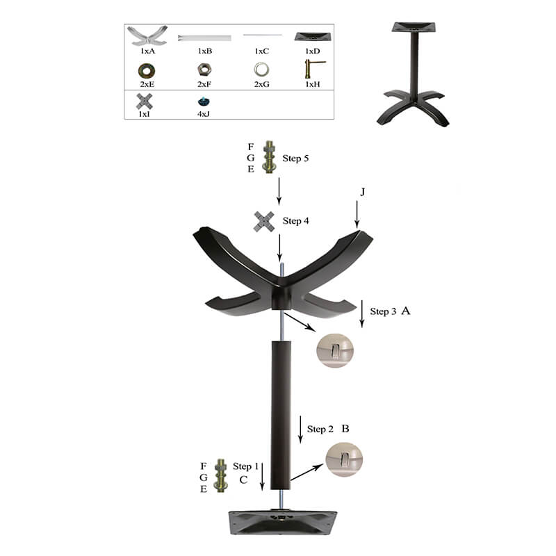 Pied De Table Aluminium Ø 62cm